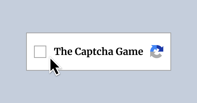 Gameplay snapshot of The Captcha Game narrative browser experience